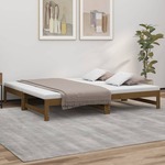 Slaapbank uitschuifbaar massief grenenhout wit 2x(80x200) cm