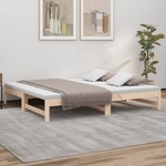Slaapbank uitschuifbaar massief grenenhout zwart 2x(80x200) cm