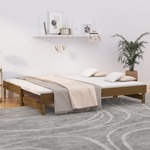 Slaapbank uitschuifbaar massief grenenhout 2x(100x200) cm