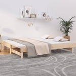 Slaapbank uitschuifbaar grenenhout honingbruin 2x(90x200) cm