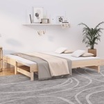 Slaapbank uitschuifbaar grenenhout honingbruin 2x(100x200) cm