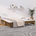 Slaapbank uitschuifbaar massief grenenhout 2x(90x200) cm