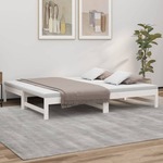 Slaapbank uitschuifbaar massief grenenhout 2x(75x190) cm