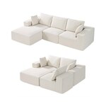 VEVOR Lounge Sofa Modulaire Bank L-vormige Modulaire Bank met Kussens Beige Bank 545kg