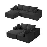VEVOR Lounge Sofa Modulaire Sofa L-vormige Modulaire Sofa met Kussens Bank 545kg Zwart