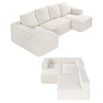 VEVOR Lounge Sofa Modulaire Sofa U-vormige Modulaire Sofa met Kussens Beige Bank 256cm