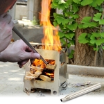 2 stks Outdoor Camping Fire tool RVS blazer picknick barbecue barbecue gereedschap intrekbare klap toorts specificatie: 5 secties