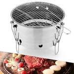 Kleine BBQ outdoor RVS draagbare BBQ gegrild net Camping picknick houtskool vouwen oven