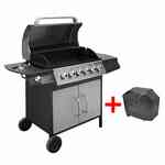 Gasbarbecue 4+1 kookzone roestvrij staal zilverkleurig