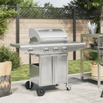 Gasbarbecue met 4 branders gepoedercoat staal zwart