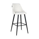Richmond Barstoel Brooke Chenille - Wit (zithoogte 67cm)