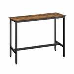 Rechthoekige bartafel greige zwart, Vintage bruin / 120x40x90cm