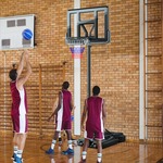 Avento basketbalstandaard 200-305 cm PE zwart/wit/rood