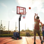 Avento basketbalstandaard 200-305 cm PE zwart/wit/rood