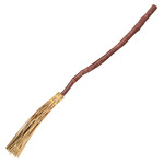 Rubberen bezem / kappersbezem rood met telescoopsteel 30 cm - schoonmaakartikelen / bezems
