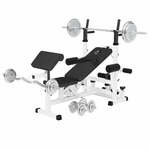 Verstelbare Halterbank - fitnessbank + 80 kg Halterset - gewichtenset - Kunststof - Gorilla Sports