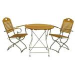 Hardhouten Bistroset met armleuning ? 77 cm en metalen frame
