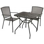 Hardhouten Bistroset met armleuning ? 77 cm en metalen frame