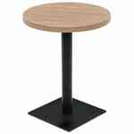 Bistrotafel rond 60x75 cm MDF en staal eikenkleur