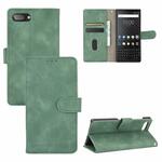 Voor BlackBerry KEY2 Solid Color Skin Feel Magnetic Buckle Horizontal Flip Calf Texture PU Leather Case with Holder & Card Slots & Wallet(Green)