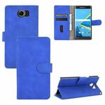 Voor BlackBerry KEY2 Carbon Fiber Texture Magnetic Horizontal Flip TPU + PC + PU Leather Case met kaartsleuf(Blauw)