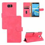 Voor BlackBerry Priv Solid Color Skin Feel Magnetic Buckle Horizontale Flip Kalf Textuur PU Lederen case met Holder & Card Slots & Wallet (Rose Red)
