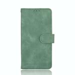 Voor BlackBerry KEY2 Solid Color Skin Feel Magnetic Buckle Horizontal Flip Calf Texture PU Leather Case with Holder & Card Slots & Wallet(Green)