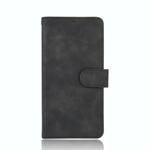 Voor BlackBerry KEY2 Solid Color Skin Feel Magnetic Buckle Horizontal Flip Calf Texture PU Leather Case with Holder & Card Slots & Wallet(Black)