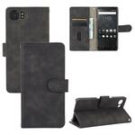 Voor BlackBerry Keyone Solid Color Skin Feel Magnetic Buckle Horizontale Flip Kalf Textuur PU Lederen case met Holder & Card Slots & Wallet(Zwart)