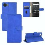 Voor BlackBerry Keyone Solid Color Skin Feel Magnetic Buckle Horizontale Flip Kalf Textuur PU Lederen case met Holder & Card Slots & Wallet(Blauw)
