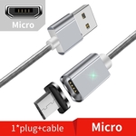 2 stuks ESSAGER Smartphone snel opladen en Data transmissie magnetische kabel kleur: zilver Micro Cable(2m)