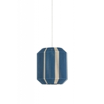 QUVIO Hanglamp retro - Simplistisch hoog design - Houten kop - D 30 cm - Blauw