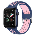 Siliconen sportband met gesp - Blauwpaars + Roze - Geschikt voor Apple Watch 38mm / 40mm / 41mm / 42mm