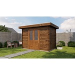 Lugarde Select Blokhut met overkapping Deventer 250x250cm + 300cm - Keteldruk Bruin