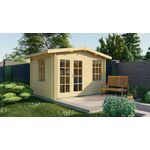 Tuindeco Kris Blokhut 290x200 cm 28 mm vuren blank- Lessenaarsdak- Onbehandeld vurenhout- Tuindeco