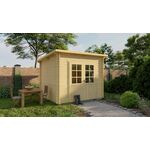 Tuindeco Riina Blokhut 306x306 cm 58 mm vuren blank- Puntdak- Onbehandeld vurenhout- Tuindeco