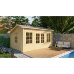Tuindeco Dianne Blokhut 578x450 cm 40 mm vuren blank- Zadeldak- Onbehandeld vurenhout- Tuindeco