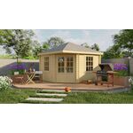 Tuindeco Tane Blokhut 480x350 cm 40 mm vuren blank- Zadeldak- Onbehandeld vurenhout- Tuindeco