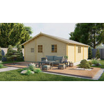 Tuindeco Sten Blokhut 295x200 cm 28 mm vuren blank- Zadeldak- Onbehandeld vurenhout- Tuindeco