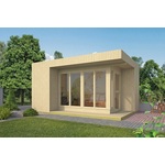 Tuindeco Elin Blokhut 477x351 cm 19 mm vuren blank- Plat dak- Onbehandeld vurenhout- Tuindeco