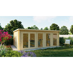 Tuindeco Sophie Blokhut 550x350 cm 40 mm vuren blank- Zadeldak- Onbehandeld vurenhout- Tuindeco