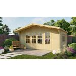 Tuindeco Sadie Blokhut 500x300 cm 40 mm vuren blank- Plat dak- Onbehandeld vurenhout- Tuindeco