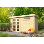Tuindeco Ollie Blokhut 731x498 cm 70 mm vuren blank- Zadeldak- Onbehandeld vurenhout- Tuindeco