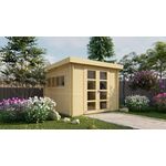 Tuindeco Gudrun Blokhut 525x380 cm 44 mm vuren blank- Puntdak- Onbehandeld vurenhout- Tuindeco