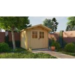 Tuindeco Bodine Blokhut 280x280 cm 28 mm vuren blank- Plat dak- Onbehandeld vurenhout- Tuindeco