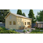 Tuindeco Mallorca Blokhut 700x510 cm 70 mm vuren blank- Zadeldak- Onbehandeld vurenhout- Tuindeco