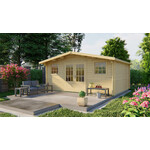 Tuindeco Ballyragget Blokhut 575x780 cm 70 mm vuren blank- Zadeldak- Onbehandeld vurenhout- Tuindeco