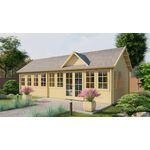 Tuindeco Annabel Blokhut 500x400 cm 40 mm vuren blank- Plat dak- Onbehandeld vurenhout- Tuindeco