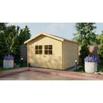 Tuindeco Jenny Blokhut 450x350 cm 40 mm vuren blank- Zadeldak- Onbehandeld vurenhout- Tuindeco