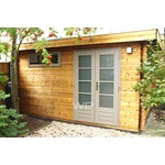 Blokhut/Tuinhuis Baarn 400x350 cm- Plat dak- Hout- Woodpro
